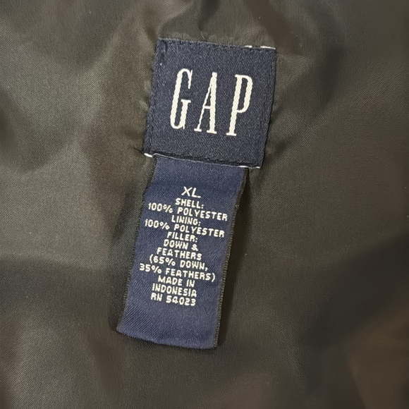 Gap Black Puffer Jacket Full Zip & Snap Front, Unisex- size XL - Picture 4 of 8